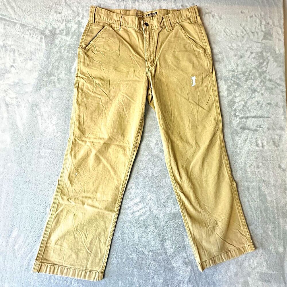 Carhartt Rugged Flex Relaxed Fit Canvas Work Pants Beige 36x30 BN2291-M